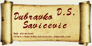 Dubravko Savićević vizit kartica
